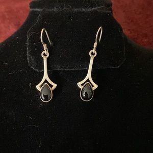 Sterling Silver and Onyx Earrings